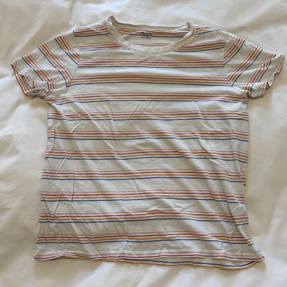 Madewell Striped Cotton Tee - Size Small